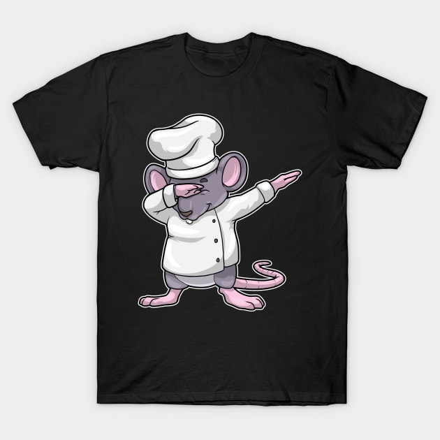 Rat as Chef with Chef's hat at Hip Hop Dance Dab T-Shirt by Markus Schnabel